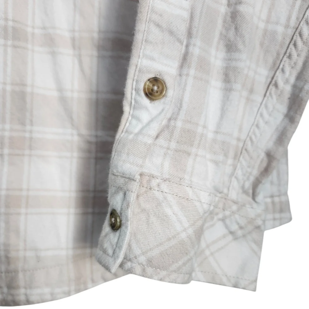 Frank & Oak Beige Plaid Button Down Shirt - Picture 3 of 5